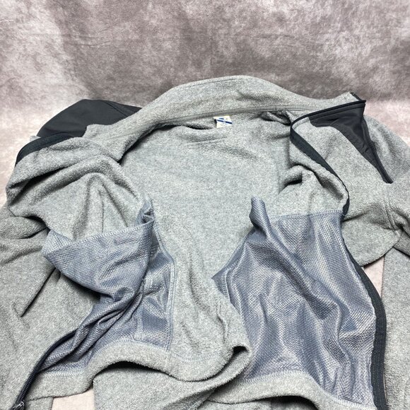 Starter Mens 2XL Grey Black Full-Zip Fleece Jacket With Pockets - Picture 8 of 10